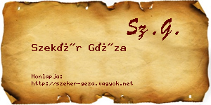 Szekér Géza névjegykártya