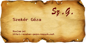 Szekér Géza névjegykártya