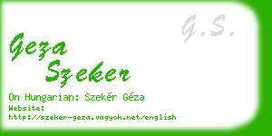 geza szeker business card