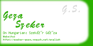 geza szeker business card